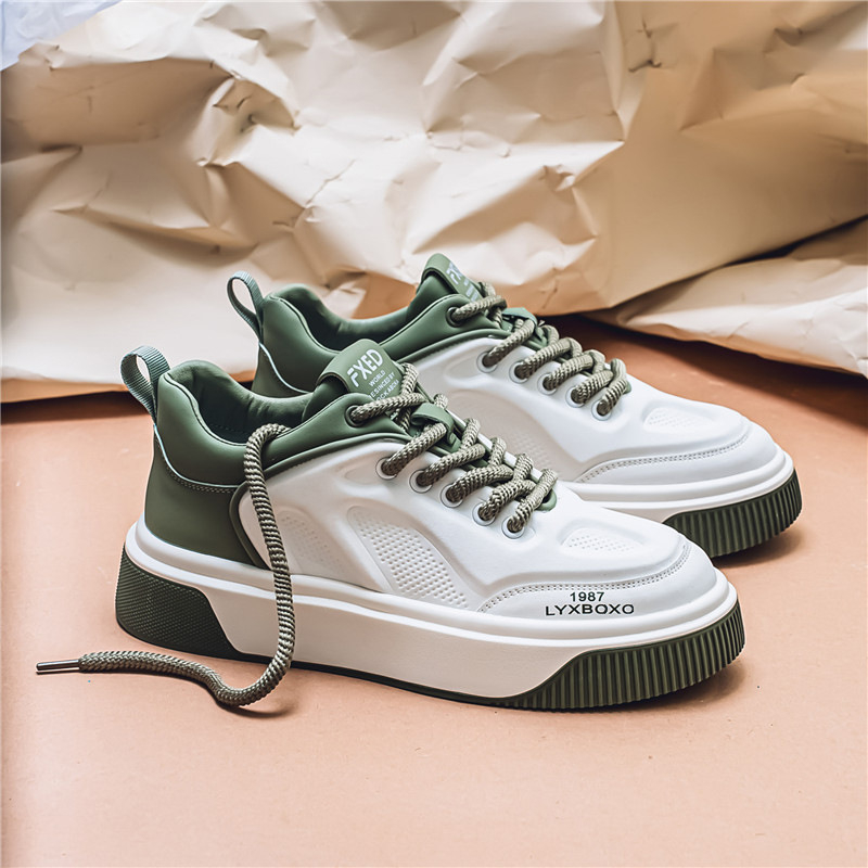 Pánske tenisky – kórejský štýl, štyri sezóny, PU horná časť, zaoblená špička