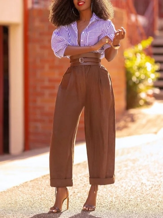 Ženske hlače carrot, elastičan pojas, tkana tkanina, 95% poliester, potpuno dužine