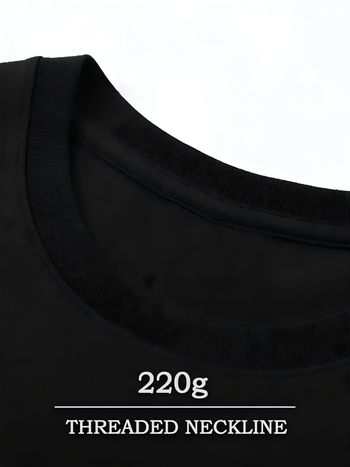 Majica od 100% pamuka s printom slova, retro umjetnički vintage stil, okrugli izrez, kratki rukavi