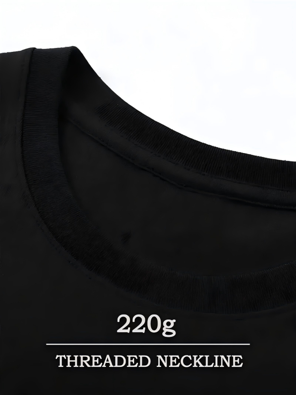 Majica od 100% pamuka s printom slova, retro umjetnički vintage stil, okrugli izrez, kratki rukavi