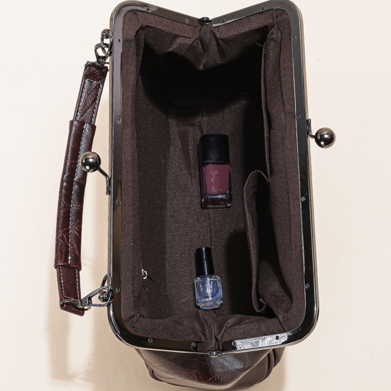 Moteriška PU rankinė per petį su užraktu, mini kvadrato forma, horizontalaus stiliaus