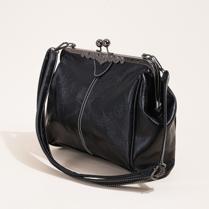 Moteriška PU rankinė per petį su užraktu, mini kvadrato forma, horizontalaus stiliaus