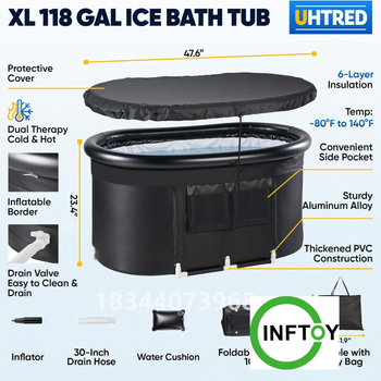 Ovalus ledo vonios kibiras suaugusiems, PVC, 4 kg, 0,5 mm storis