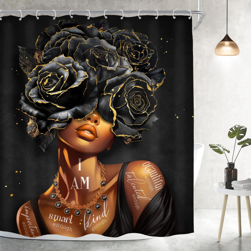 Dušo užuolaida iš poliesterio, šiuolaikinio minimalistinio stiliaus, spausdintas dizainas, pritaikymas