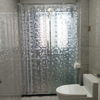 Dušo užuolaidė iš EVA, 3D geometrinis raštas, paprastas ir šiuolaikiškas stilius, pritaikymas galimas