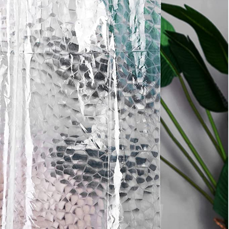 Dušo užuolaidė iš EVA, 3D geometrinis raštas, paprastas ir šiuolaikiškas stilius, pritaikymas galimas