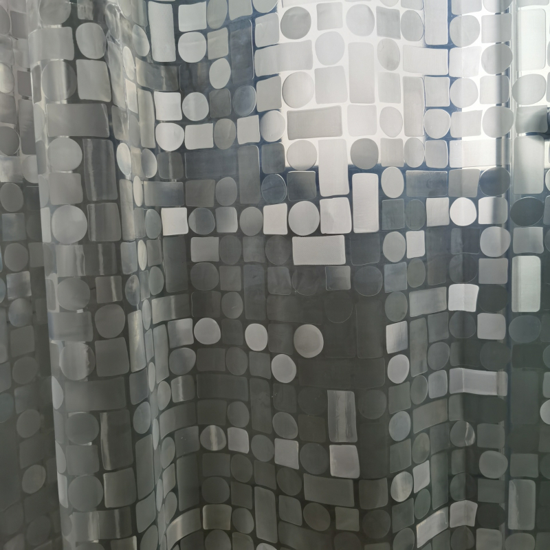 Dušo užuolaidė iš EVA, 3D geometrinis raštas, paprastas ir šiuolaikiškas stilius, pritaikymas galimas