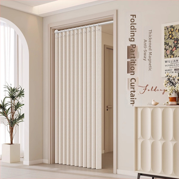 Audinių durų užuolaida svetainei, miegamajam ir virtuvei — imitacinis linas, IN stilius, vieno tono