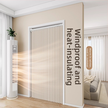 Audinių durų užuolaida svetainei, miegamajam ir virtuvei — imitacinis linas, IN stilius, vieno tono