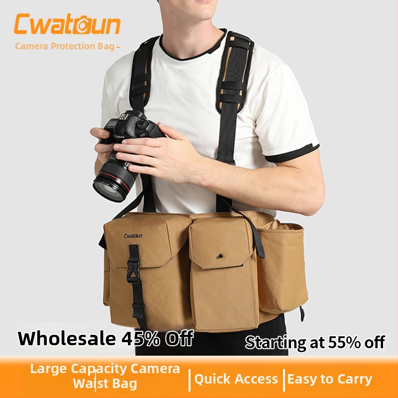 Cwatcun DSLR fotoaparato diržo dėžutė — kvėpuojanti, atspari vandeniui, itin lengva, su nugaros plokštele, suderinama su Canon R6