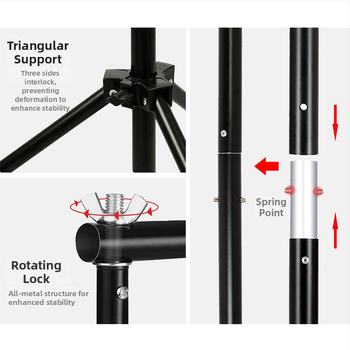 Medole MD88 fono laikiklis su geležies vamzdžio rėmu fotografijai ir vaizdo įrašams; tinkamas drabužių fotografavimui; komplekte fono rėmas ir saugojimo krepšys