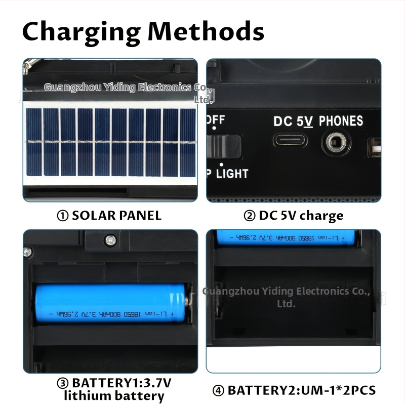 M-116BT Daudzbandu īsviļņu radiostacija ar USB portu, MP3 atbalstu, LED gaismu, 1000–1999 mAh akumulatoru