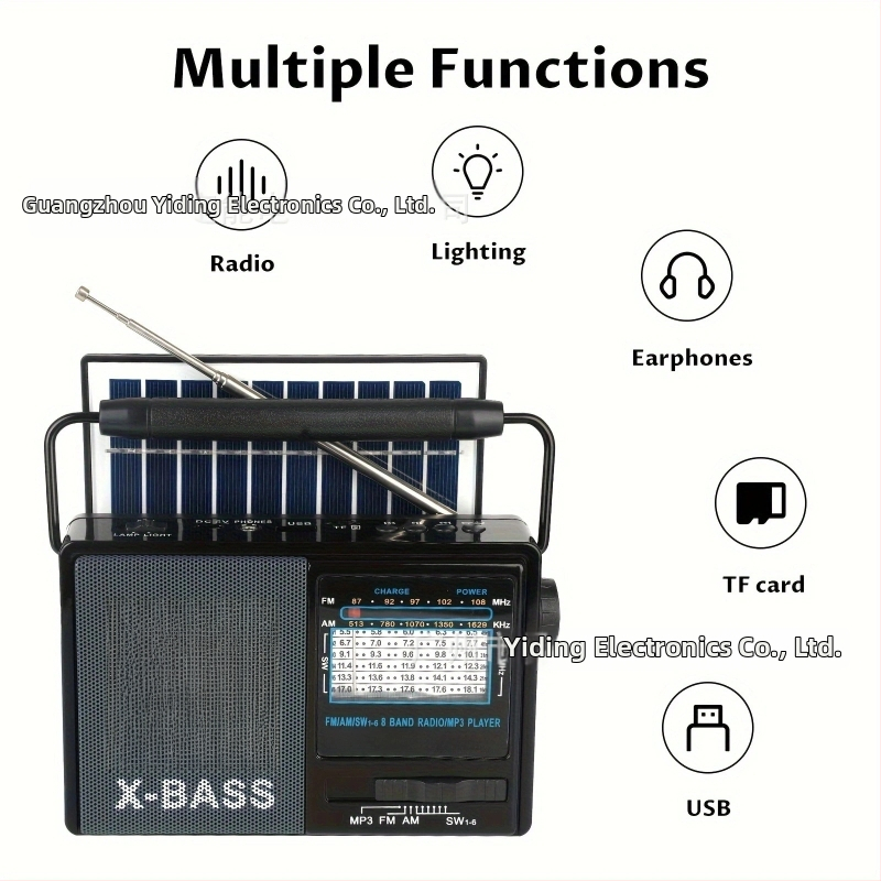 M-116BT Daudzbandu īsviļņu radiostacija ar USB portu, MP3 atbalstu, LED gaismu, 1000–1999 mAh akumulatoru