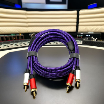 2RCA garso kabelis, vyr–vyr, varis, auksu dengtas dvigubo ekrano, ilgis 0,5–5 m