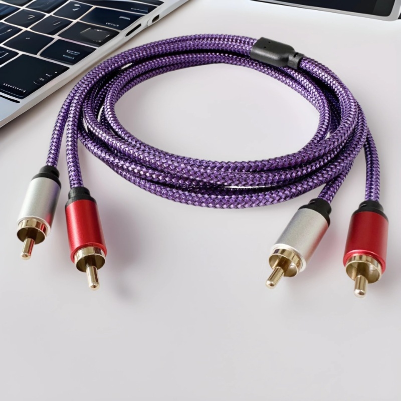 2RCA garso kabelis, vyr–vyr, varis, auksu dengtas dvigubo ekrano, ilgis 0,5–5 m