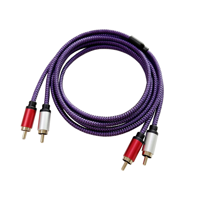 2RCA garso kabelis, vyr–vyr, varis, auksu dengtas dvigubo ekrano, ilgis 0,5–5 m