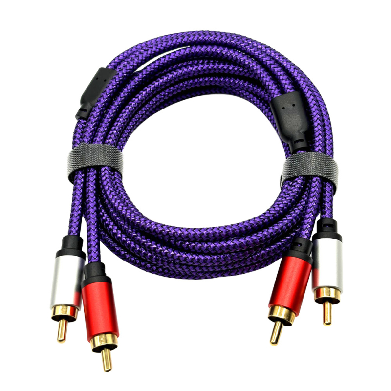 2RCA garso kabelis, vyr–vyr, varis, auksu dengtas dvigubo ekrano, ilgis 0,5–5 m