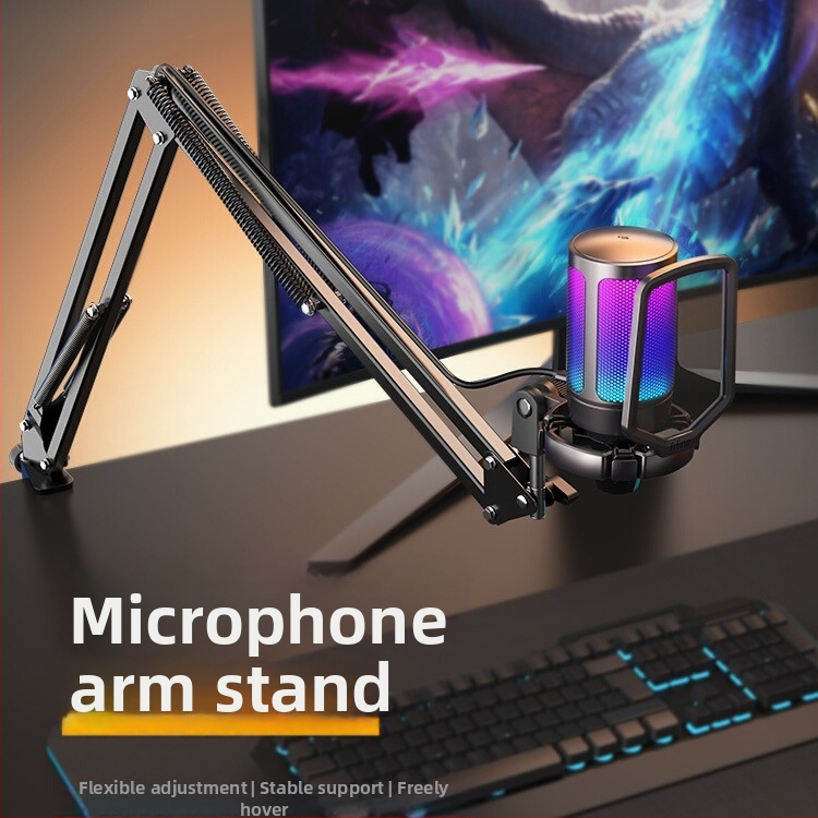 Fifine profesionalus stalinis mikrofono stovas su cantilever rankena, atsparus smūgiams, vidaus naudojimui