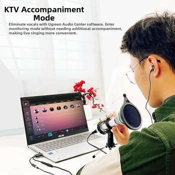 USB iki 3,5 mm išorinė garso plokštė adapteris – 2-in-1 garso kabelis, auksu dengti jungtys, vario laidai su tinine šerdimi