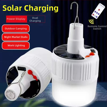 Saulės įkraunama LED lemputė su nuotolinio valdymo pulteliu, E14 lizdas, IP44, 50 lm, įmontuota ličio baterija