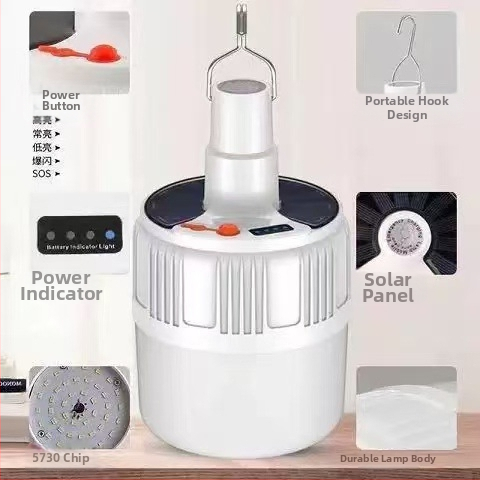 Saules uzlādes LED spuldze ar tālvadību, E14 ligzda, IP44, 50 lm, iebūvēta litija baterija