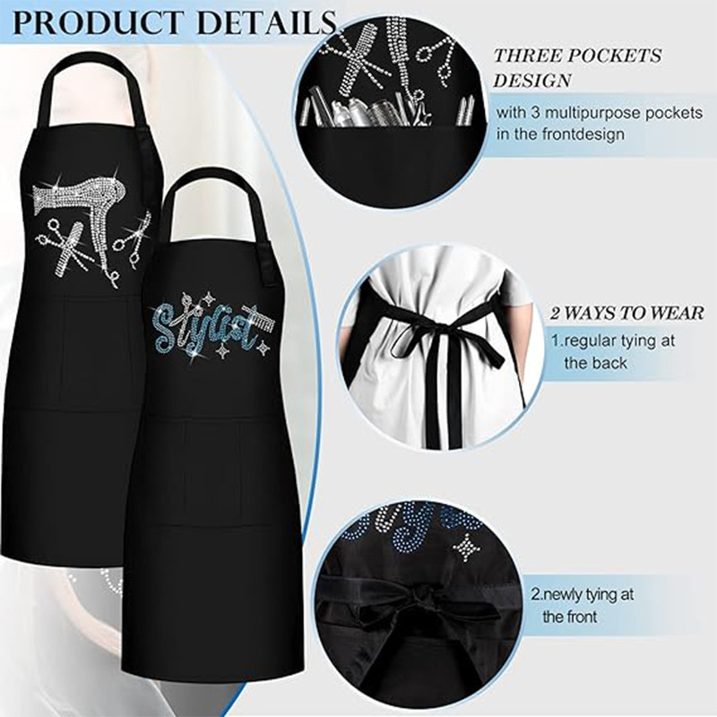 Șorț fără mâneci din poliester pentru coafură/frizerie, anti-murdărire, stil modern minimalist