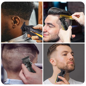 Hatteker aparat de tunsoare electric reîncărcabil cu afișaj LCD, lamă Zero-Gap din oțel inoxidabil, motor cu perii, baterie 1000–1200 mAh, zgomot redus