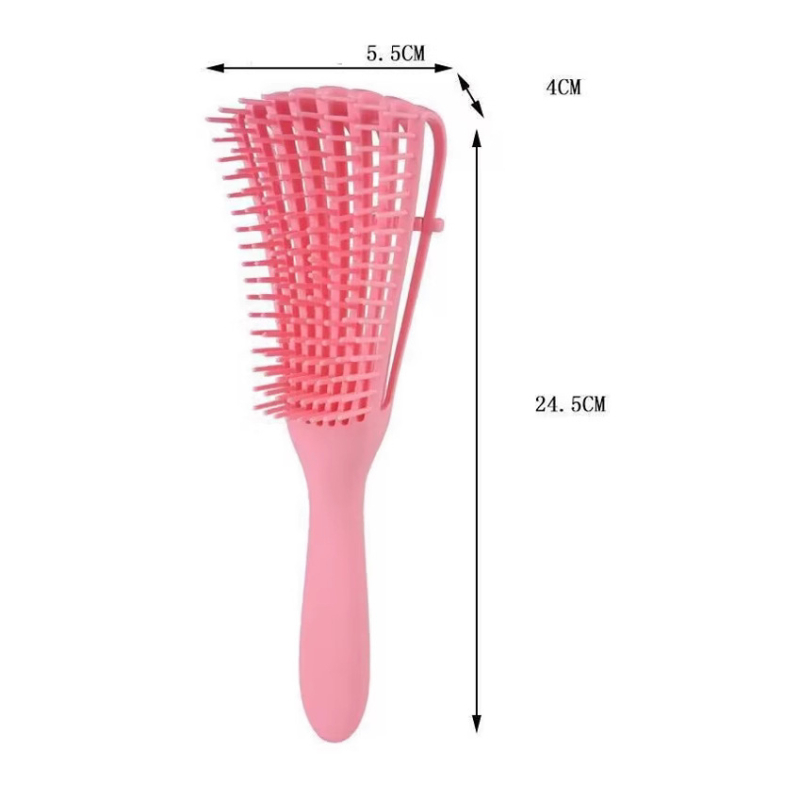 Plaukų šukos su aštuonių nagų dizainu masažui ir tiesinimui – išlenkta briaunos forma, ABS medžiaga, Ode to Color prekės ženklas