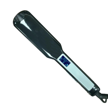 Dviéfunkcinė plaukų tiesinimo ir garbanojimo priemonė su turmalino keraminiu kaitinimo elementu, 10 temperatūros lygių, laidinis maitinimas, tinka drėgniems ir sausiems plaukams.