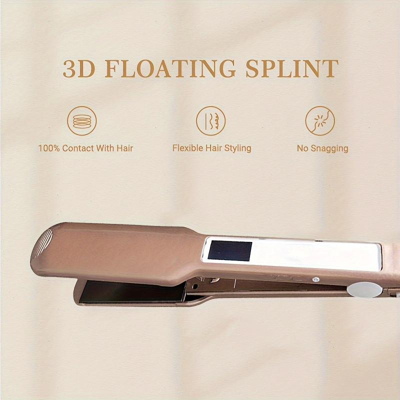 Dviéfunkcinė plaukų tiesinimo ir garbanojimo priemonė su turmalino keraminiu kaitinimo elementu, 10 temperatūros lygių, laidinis maitinimas, tinka drėgniems ir sausiems plaukams.