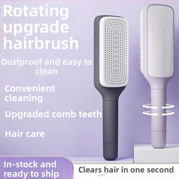 Pasukama teleskopinė masažinė šukos su oro pagalvėle, anti‑statinė, neigiamų jonų, šukuoja plaukus, iš bambuko, stačiakampio formos, namų naudojimui