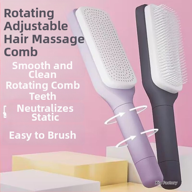 Pöörlev teleskoopiline massaažikamm õhupadjaga, anti-staatiline negatiivsete ioonidega, siledab juukseid, bambusest, ristkülikukujuline kuju, koduseks kasutamiseks