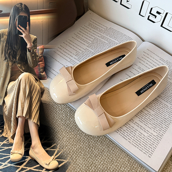 Női lapos cipő Mary Jane stílusban, kerek orr, PU felsőrész, alacsony sarok, gumírozott talp, belső szövet