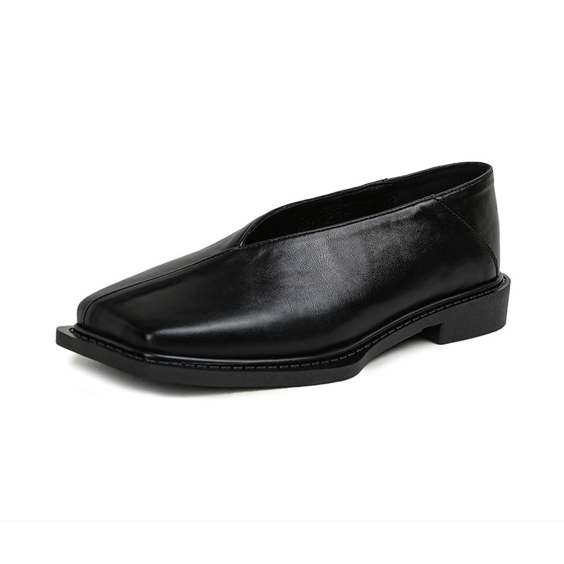 Pantofi femei Mary Jane plate, vârf pătrat, toc mic 1-3 cm, stil coreean, căptușeală interioară din piele artificială