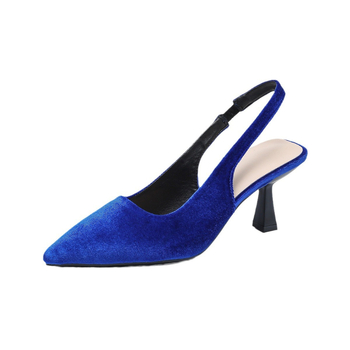 Πέδιλα χωρίς πίσω με μυτερό άκρο (πάνω μέρος από σουέντ, κορεατικό στυλ, σόλα από καουτσούκ)