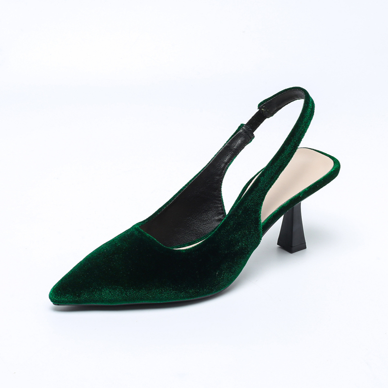 Πέδιλα χωρίς πίσω με μυτερό άκρο (πάνω μέρος από σουέντ, κορεατικό στυλ, σόλα από καουτσούκ)