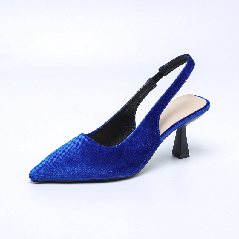 Πέδιλα χωρίς πίσω με μυτερό άκρο (πάνω μέρος από σουέντ, κορεατικό στυλ, σόλα από καουτσούκ)