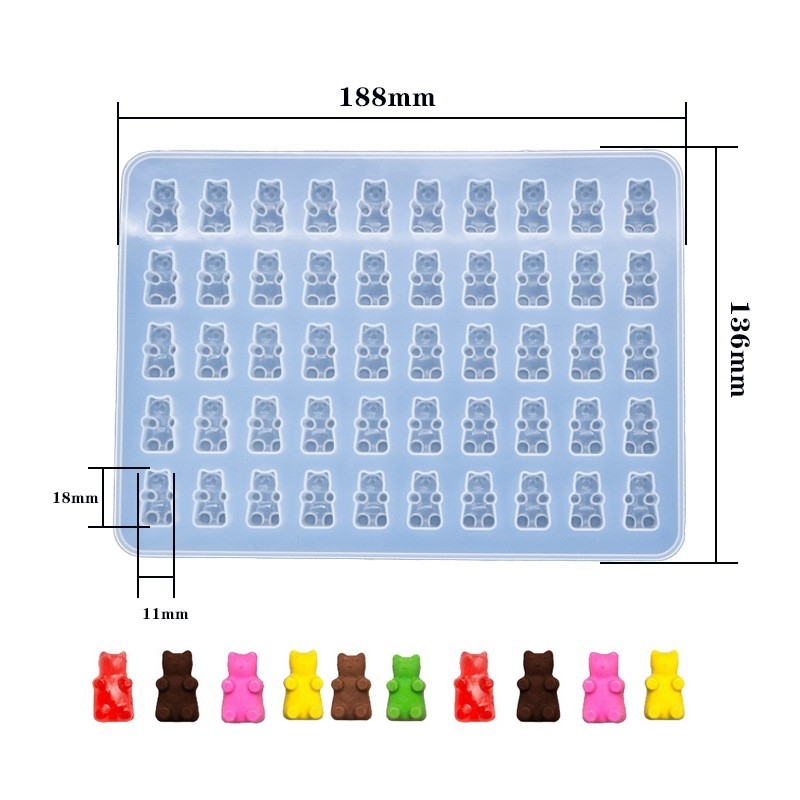 Silikonska kalup u obliku medvjeda za bombone i deserte – nepravilan oblik, silikon, kalup