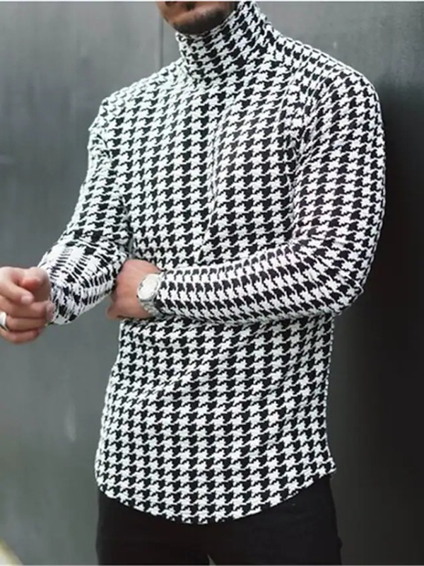 Мъжка памучна тениска с дълги ръкави, флорална шарка, дигитален печат, свободна кройка.