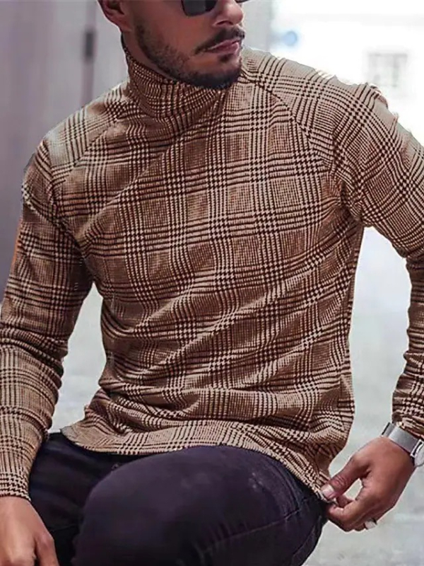 Мъжка памучна тениска с дълги ръкави, флорална шарка, дигитален печат, свободна кройка.