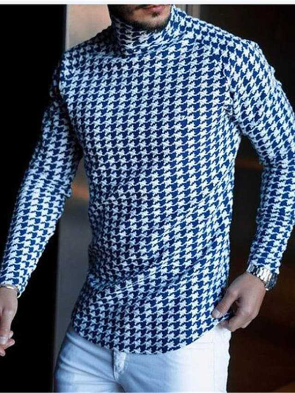 Мъжка памучна тениска с дълги ръкави, флорална шарка, дигитален печат, свободна кройка.