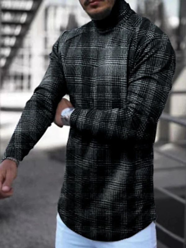 Мъжка памучна тениска с дълги ръкави, флорална шарка, дигитален печат, свободна кройка.