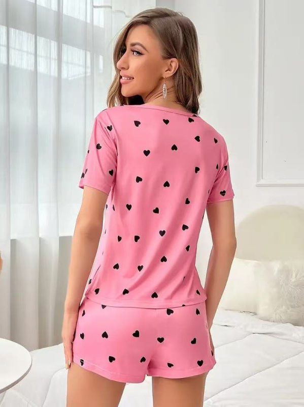 Ženský dvojdielny voľnočasový kostým s potlačou, tkanina milk silk, zmes polyester-elastan, nohavice s piatimi dĺžkami, jar 2025