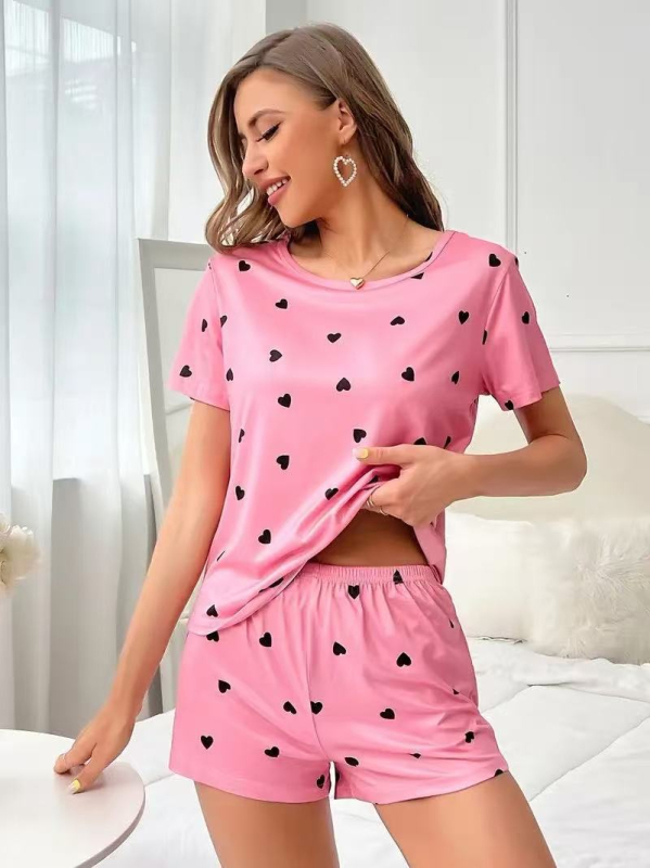 Ženský dvojdielny voľnočasový kostým s potlačou, tkanina milk silk, zmes polyester-elastan, nohavice s piatimi dĺžkami, jar 2025