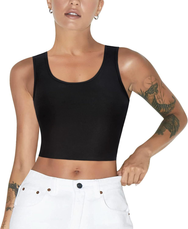 Moteriškas tomboy stiliaus sportinis liemenėlis, pilno puodelio, be formavimo, pagrindinis audinys: nailonas, įdėklas: medvilnė, patogus