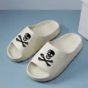 Unisex EVA sussid kolju kujundusega, ümmarguse ninaga, ilma voodrita, vabaaja stiil, suvi 2025, bränd FASHION