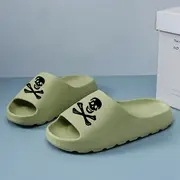 Unisex EVA sussid kolju kujundusega, ümmarguse ninaga, ilma voodrita, vabaaja stiil, suvi 2025, bränd FASHION