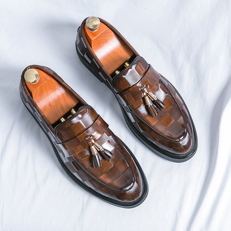 Muške cipele od PU kože, Slip-On, kožna podstava, oštar nos, gumeni potplat