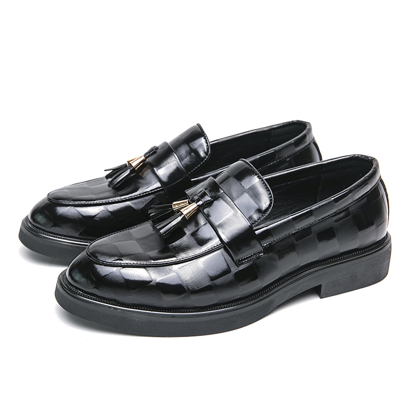 Muške cipele od PU kože, Slip-On, kožna podstava, oštar nos, gumeni potplat