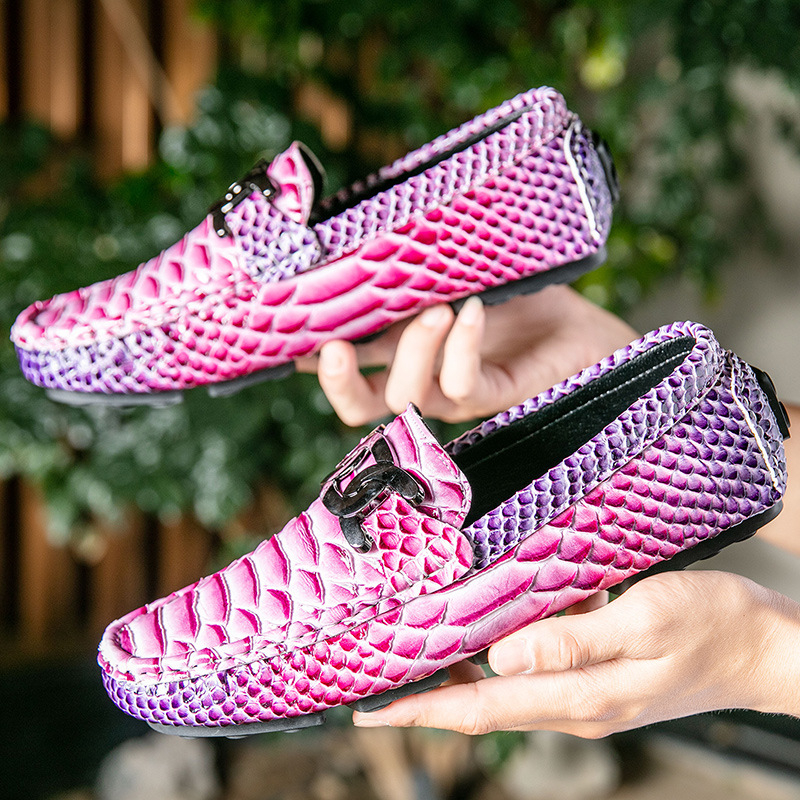 Pantofi de șofat din piele artificială, talpă din cauciuc, vârf rotund, toc mic 1–3 cm, cusuti manual